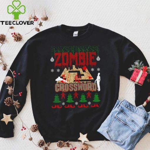 Christmas Zombie crossword game ugly shirt