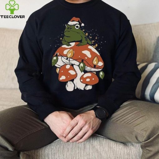 Christmas frog with Santa hat and light draw gift hoodie, sweater, longsleeve, shirt v-neck, t-shirt