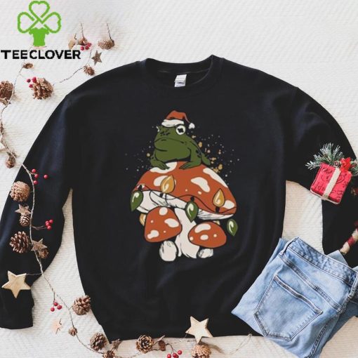 Christmas frog with Santa hat and light draw gift hoodie, sweater, longsleeve, shirt v-neck, t-shirt