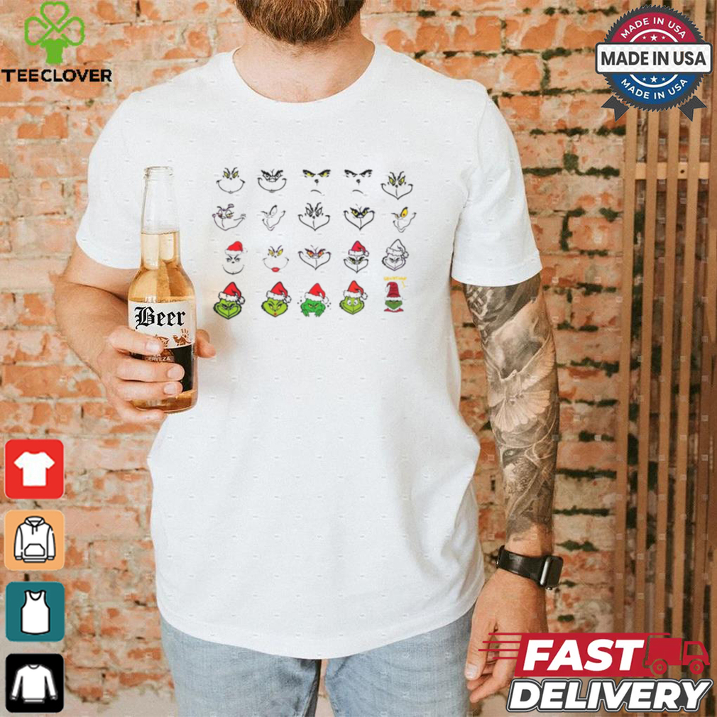 Christmas grinch face santa hat art shirt Christmas grinch face santa hat art shirt