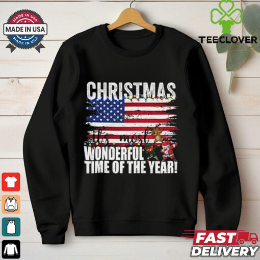 Christmas it_s most Wonderful time of the year american flag T Shirt