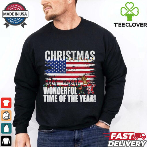 Christmas it_s most Wonderful time of the year american flag T Shirt