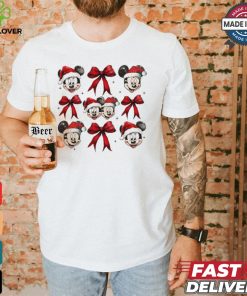 Christmas mouse Mickey Santa coquette bow shirt