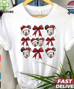 Christmas mouse Mickey Santa coquette bow shirt