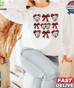 Christmas mouse Mickey Santa coquette bow shirt