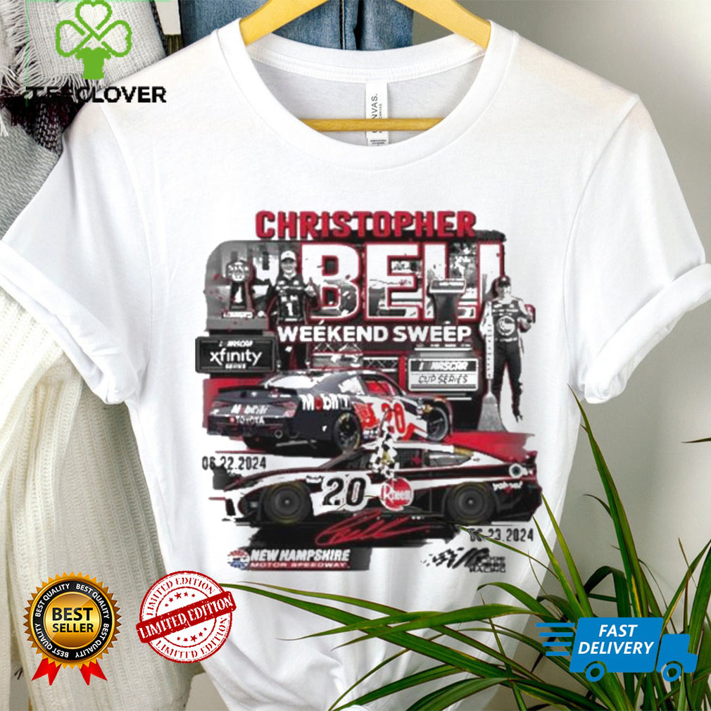 Christopher Bell 2024 Checkered Flag Sports Heather Charcoal 301 Race Shirt Christopher Bell 2024 Checkered Flag Sports Heather Charcoal 301 Race Shirt