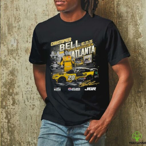 Christopher Bell Checkered Flag Sports Black 2025 Ambetter Health 400 Race Winner T Shirt
