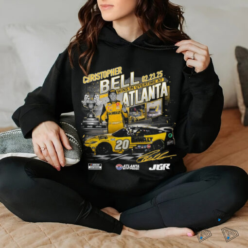 Christopher Bell Checkered Flag Sports Black 2025 Ambetter Health 400 Race Winner T Shirt