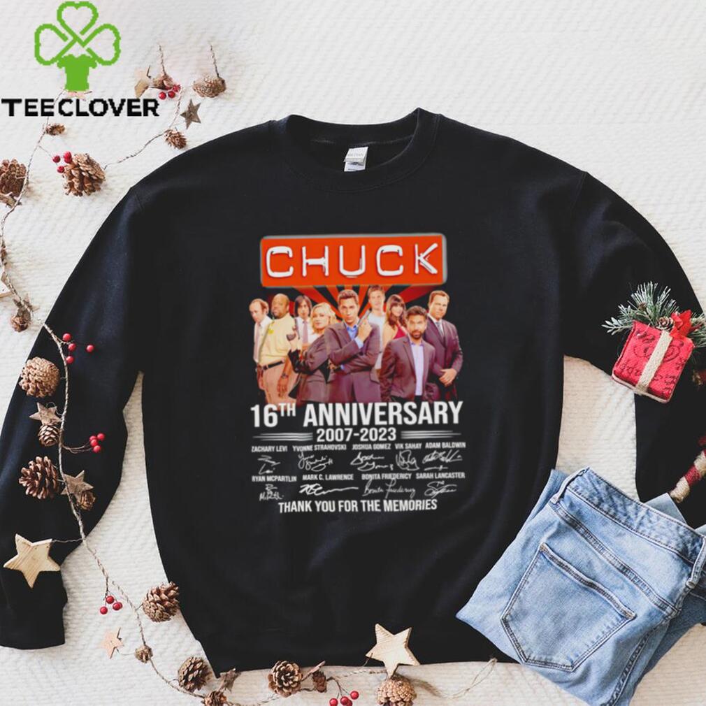 Chuck 16th anniversary 2007 2023 thank you for the memories signatures shirt Chuck 16th anniversary 2007 2023 thank you for the memories signatures shirt