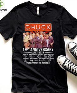 Chuck 16th anniversary 2007 2023 thank you for the memories signatures shirt 1 Chuck 16th anniversary 2007 2023 thank you for the memories signatures shirt