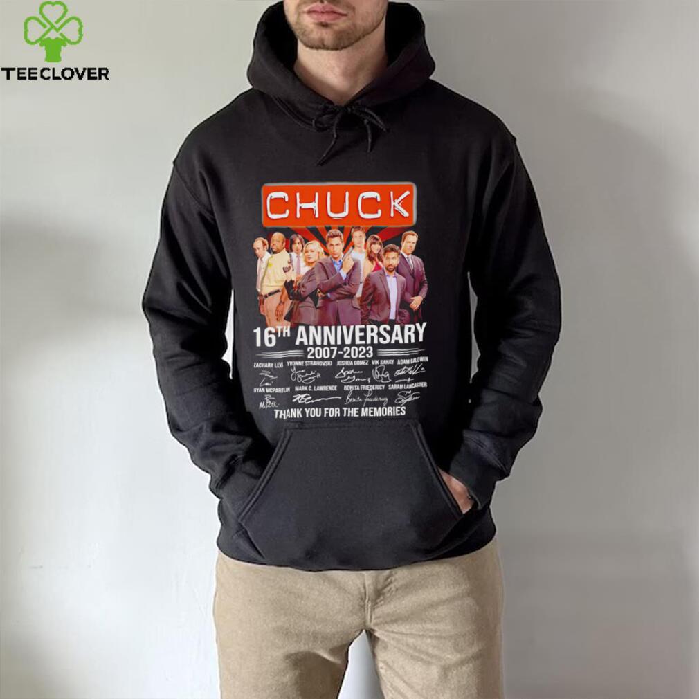 Chuck 16th anniversary 2007 2023 thank you for the memories signatures shirt Chuck 16th anniversary 2007 2023 thank you for the memories signatures shirt