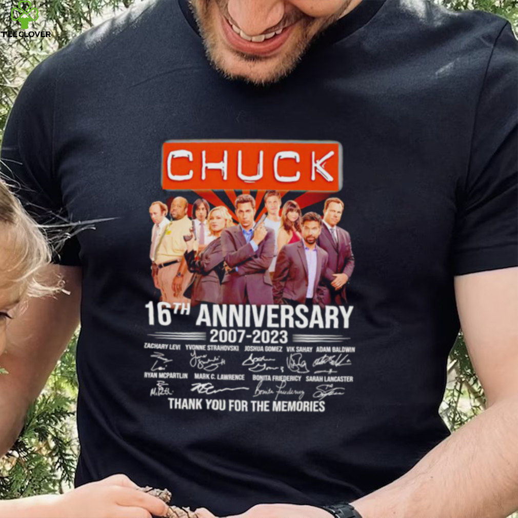 Chuck 16th anniversary 2007 2023 thank you for the memories signatures shirt Chuck 16th anniversary 2007 2023 thank you for the memories signatures shirt