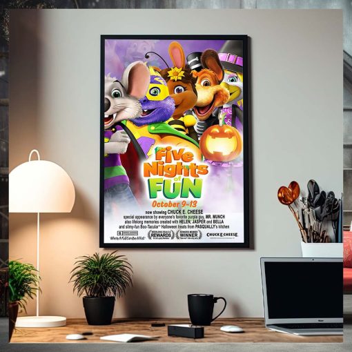 Chuck E Cheese Five Nights Of Fun Home Decor Poster Canvas