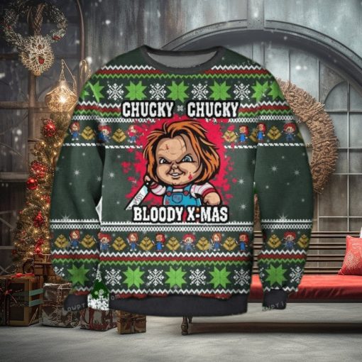 Chucky Chucky – Bloody X mas Horror Movie Ugly Sweater For Woman