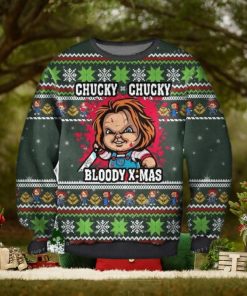 Chucky Chucky – Bloody X mas Horror Movie Ugly Sweater For Woman