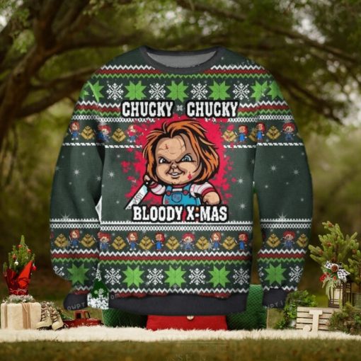 Chucky Chucky – Bloody X mas Horror Movie Ugly Sweater For Woman