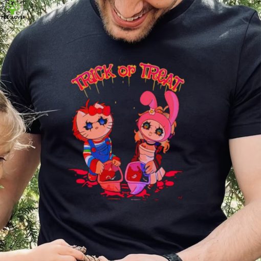 Chucky and Tiffany Hello Kitty Trick or Treat shirt
