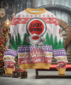 Cigarette Lucky Strike Christmas Gift Woman Ugly Christmas Sweater