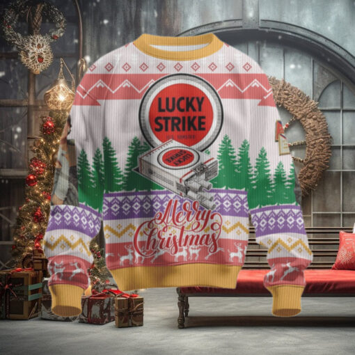 Cigarette Lucky Strike Christmas Gift Woman Ugly Christmas Sweater