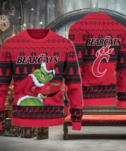 Cincinnati Bearcats Grinch Ugly Christmas Sweater