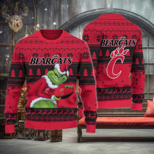Cincinnati Bearcats Grinch Ugly Christmas Sweater