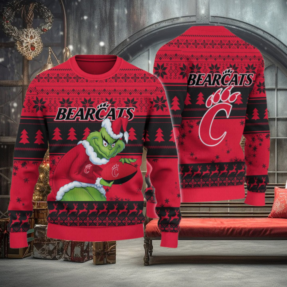 Cincinnati Bearcats Grinch Ugly Christmas Sweater Cincinnati Bearcats Grinch Ugly Christmas Sweater