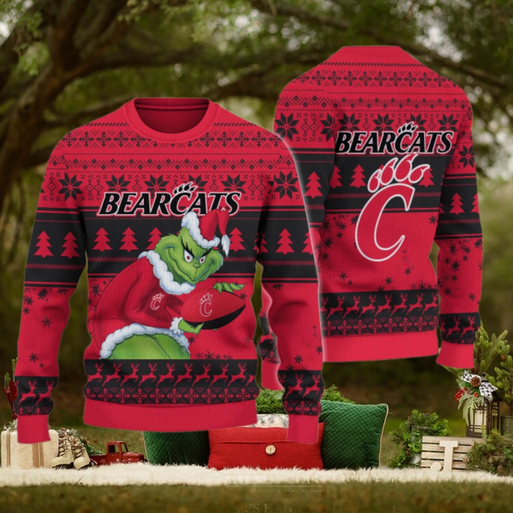Cincinnati Bearcats Grinch Ugly Christmas Sweater Cincinnati Bearcats Grinch Ugly Christmas Sweater