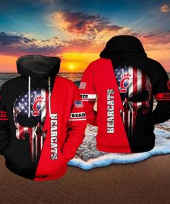 Cincinnati Bearcats NCAA US Flag Skull 3D Printed Hoodie