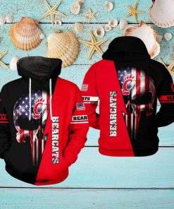 Cincinnati Bearcats NCAA US Flag Skull 3D Printed Hoodie