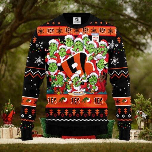 Cincinnati Bengals 12 Grinch Xmas Day Christmas Ugly Sweater