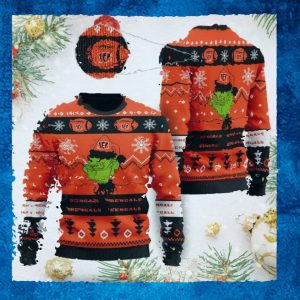 Cincinnati Bengals American NFL Football Team Logo Cute Grinch 3D Men And Women Ugly Sweater Shirt For Sport Lovers On Christmas Days