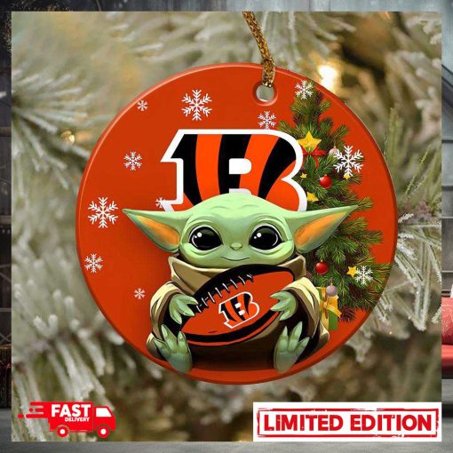 Cincinnati Bengals Baby Yoda NFL 2023 Christmas Tree Decorations Ornament