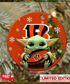 Cincinnati Bengals Baby Yoda NFL 2023 Christmas Tree Decorations Ornament