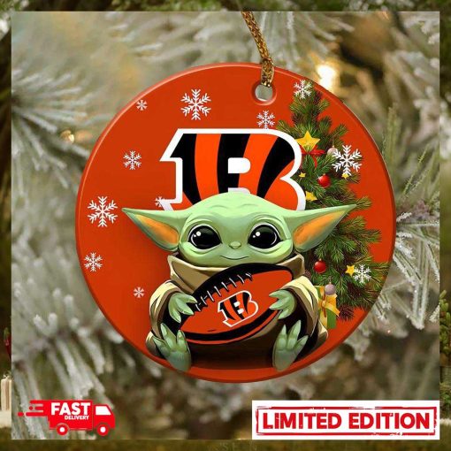 Cincinnati Bengals Baby Yoda NFL 2023 Christmas Tree Decorations Ornament