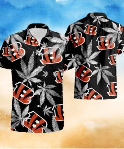 Cincinnati Bengals Cannabis Black Hawaiian Shirt And Shorts Happy Summer Gift For Fans