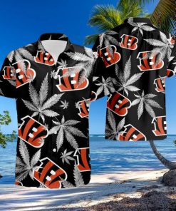 Cincinnati Bengals Cannabis Black Hawaiian Shirt And Shorts Happy Summer Gift For Fans
