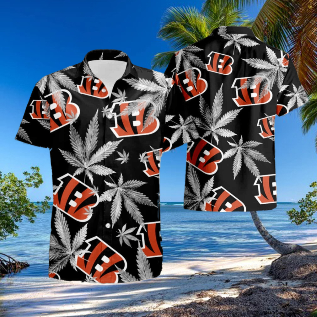 Cincinnati Bengals Cannabis Black Hawaiian Shirt And Shorts Happy Summer  Gift For Fans - Banantees