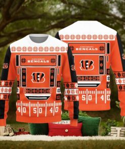 Cincinnati Bengals Christmas Ball Snowfalke Pattern Knitted Sweater