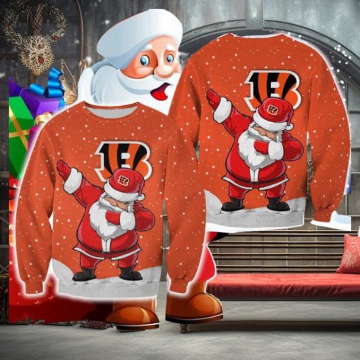 Cincinnati Bengals Christmas Dab Santa Ugly Sweater For Fans AOP Gift