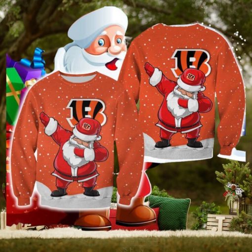 Cincinnati Bengals Christmas Dab Santa Ugly Sweater For Fans AOP Gift