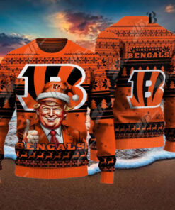 Cincinnati Bengals Christmas Donald Trump Knitted Sweater