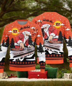 Cincinnati Bengals Christmas Funny DJ Santa New Style Knitted Sweater For Men And Women