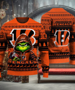 Cincinnati Bengals Christmas Grinch Knitted Sweater