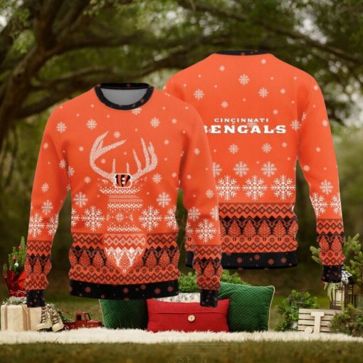 Cincinnati Bengals Christmas Reindeer Knitted Sweater