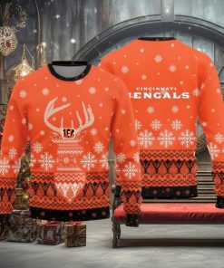 Cincinnati Bengals Christmas Reindeer Knitted Sweater