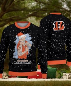 Cincinnati Bengals Christmas Santa Claus Tattoo Ugly Christmas Sweaters