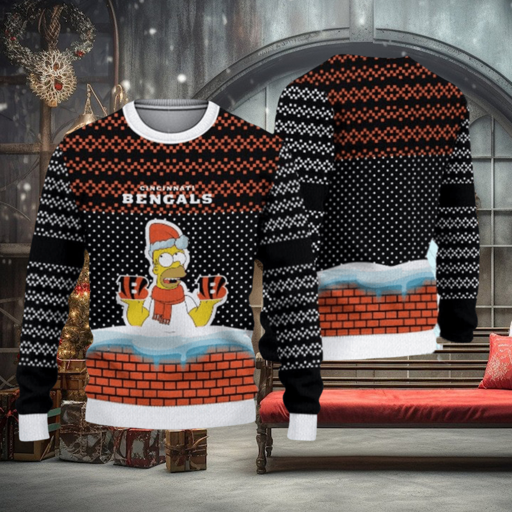 Cincinnati Bengals Christmas Simpson Hot Trending Ugly Sweater For Fans Cincinnati Bengals Christmas Simpson Hot Trending Ugly Sweater For Fans
