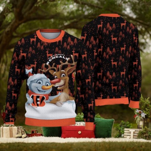Cincinnati Bengals Fans Reindeer Snowfall Knitted Christmas Sweater