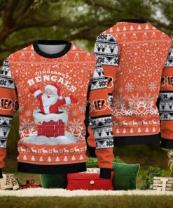 Cincinnati Bengals Fans Santa Claus Pattern Ugly Christmas Sweater Gift