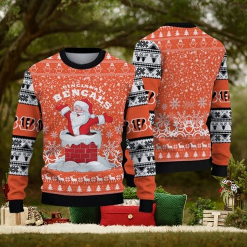 Cincinnati Bengals Fans Santa Claus Pattern Ugly Christmas Sweater Gift